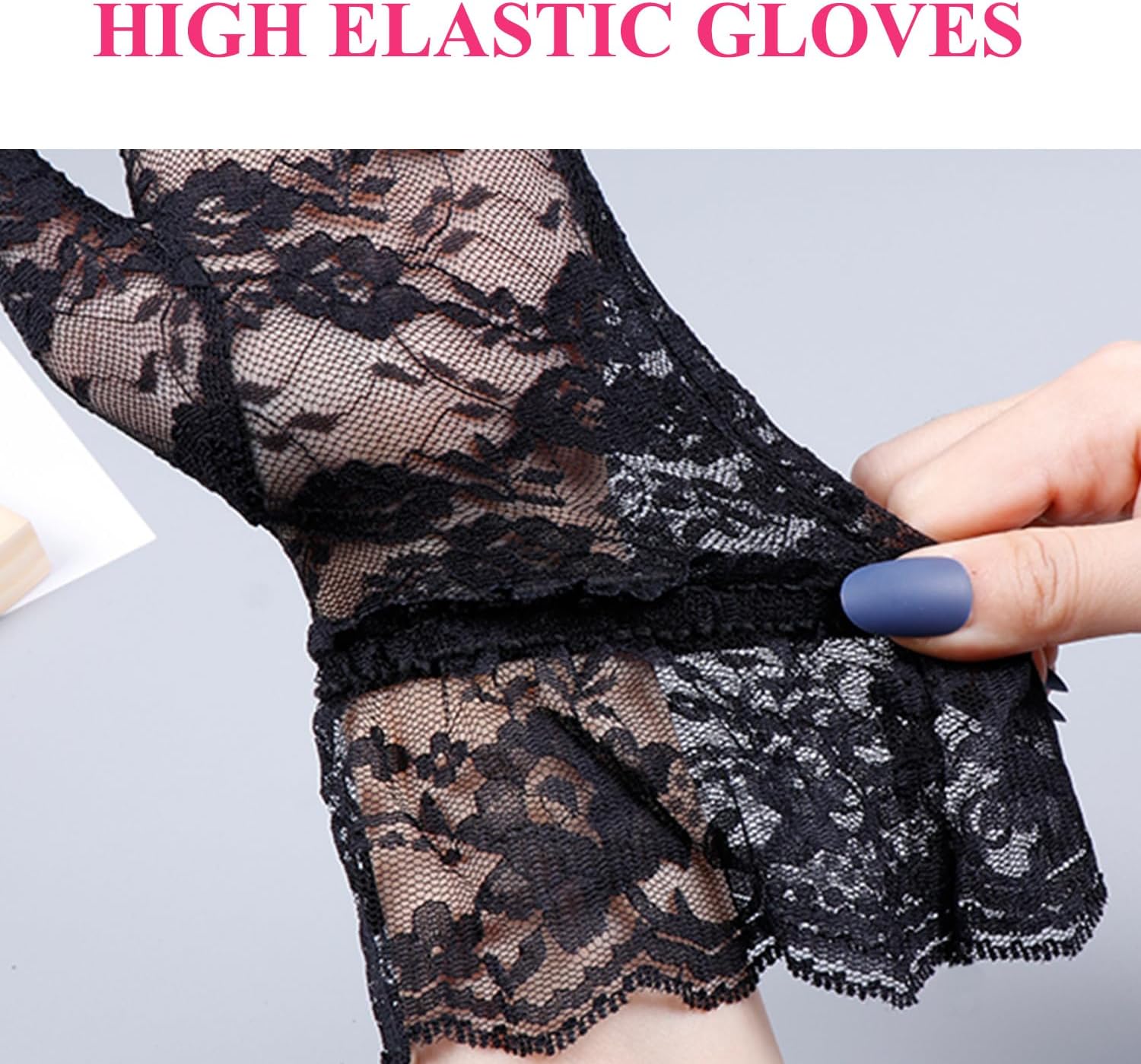 Womens Short Lace Gloves, Vintage Wrist Gloves for Tea Party 1920s Costume Wedding Halloween Cosplay - Image 5