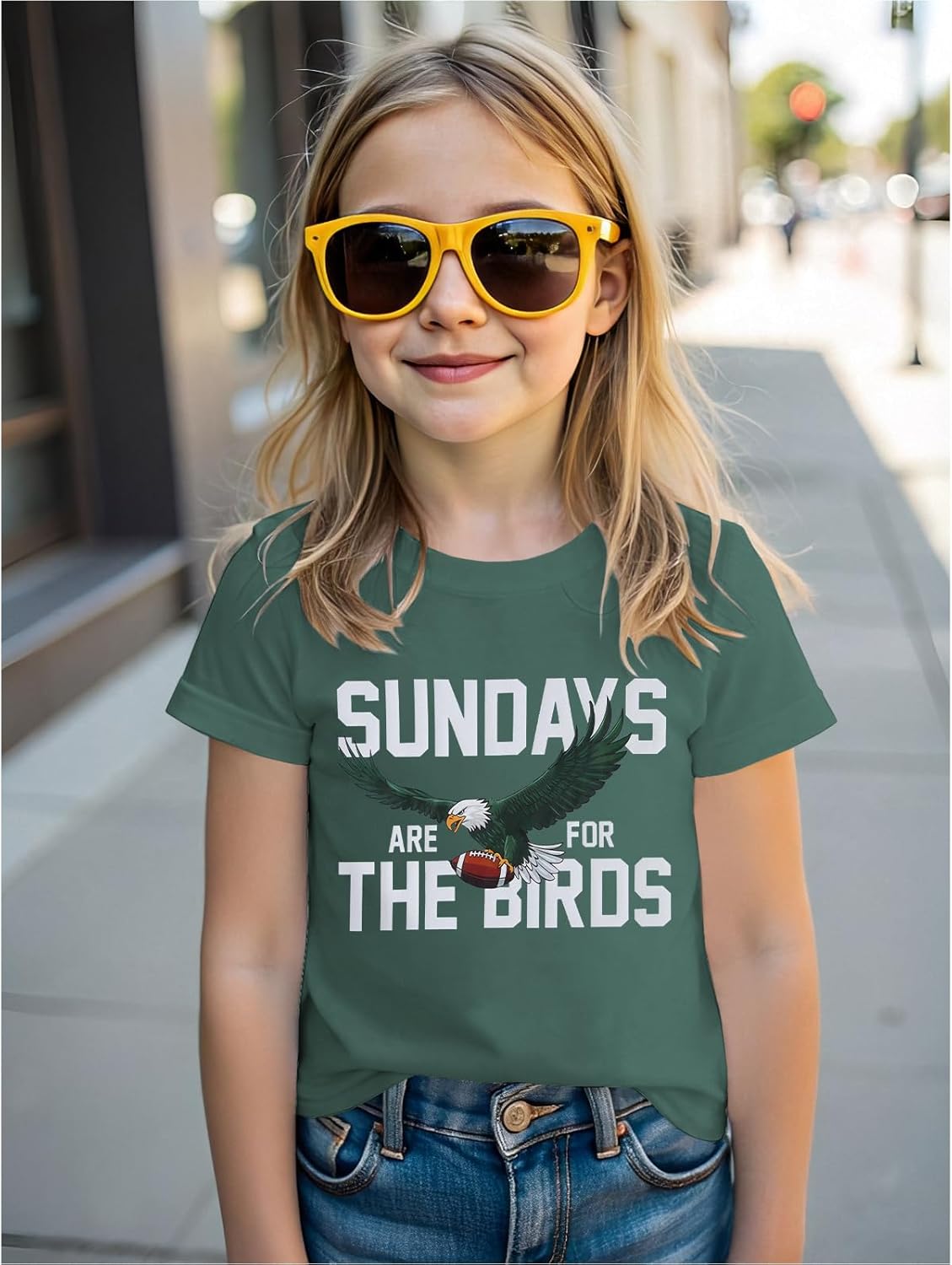 Football Shirt for Boys Girls Sundays for The Birds Football Games T-Shirt Kids Sports Fans Short Sleeve Tee Tops - Image 4