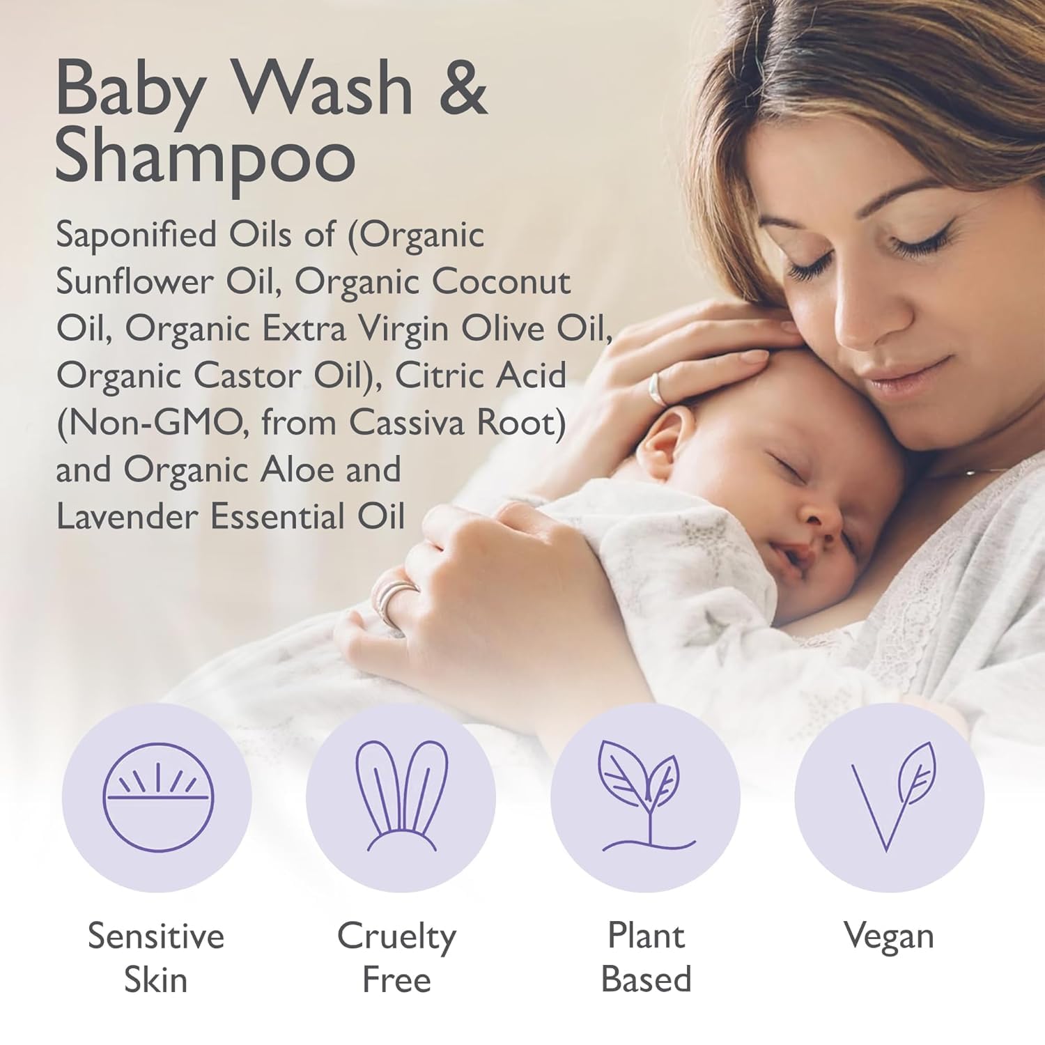 SoCal Suds & Company 2oz Trial Size Organic Baby Wash & Shampoo- Lavender