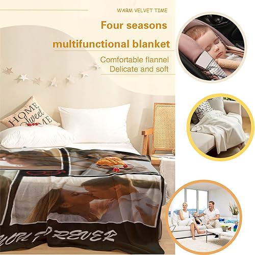 Vista 113 de Manta personalizada con texto fotográfico, manta de imagen personalizada para bebé, madre, padre, adultos, amigos, amantes, regalo personalizado