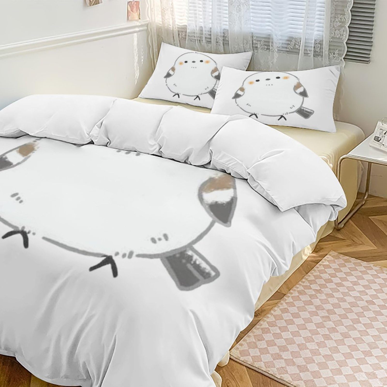 Amazon｜シマエナガ 鳥柄 ベッド3点セット 布団カバー シングル