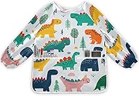 Vista 1 de Nander Xigua - Lindas batas de dinosaurio para niños, delantales impermeables para pintar, para cenar, jugar, pintar para edades de 2 a 6 años