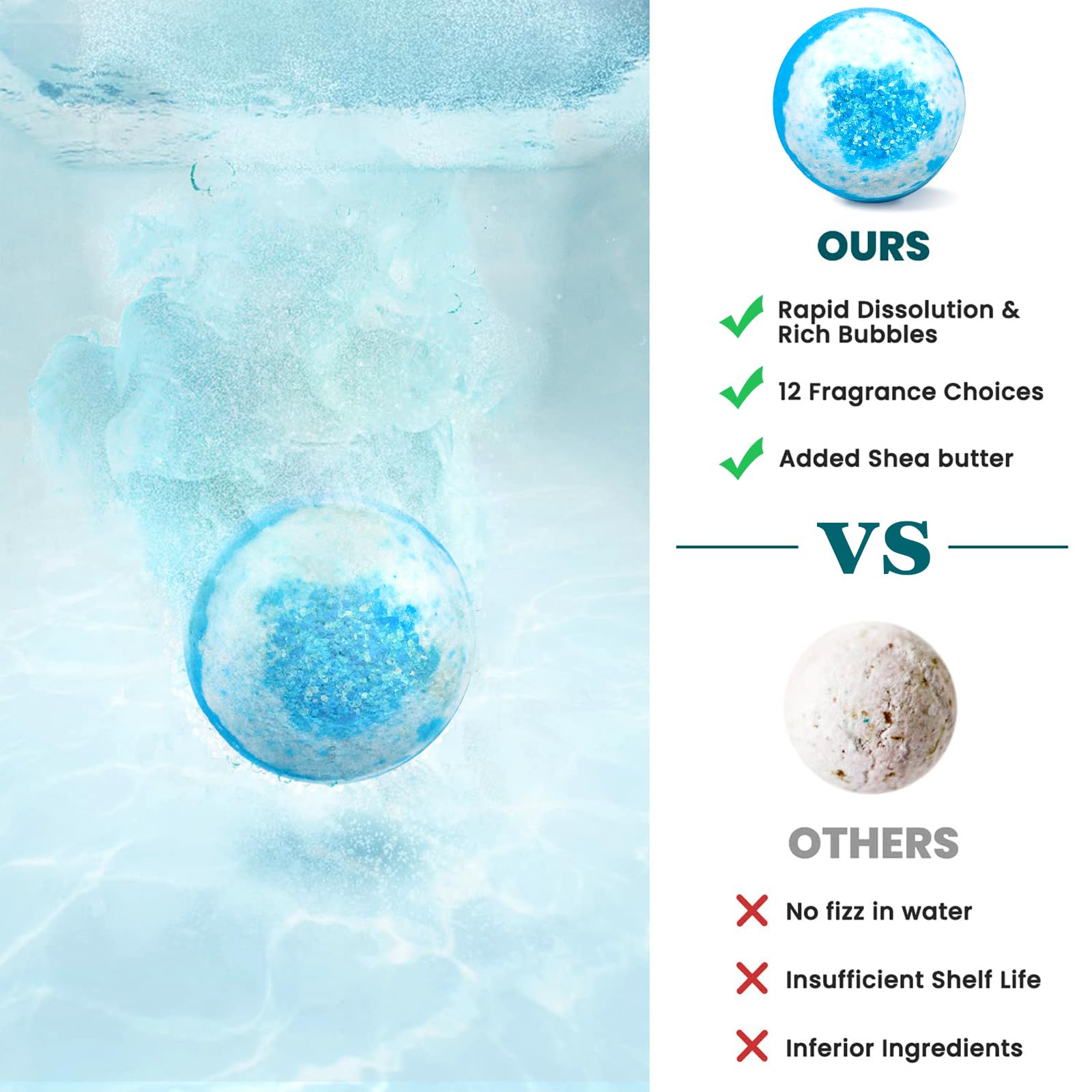 MOYKSRR Bombes de Bain, Lot de 16 Coffret Cadeau Boules de Bain, Bombes de Bain Moussantes Biologiques et Naturelles, Coffret Cadeau Femme - pour Cadeau Femme, Fille, Enfants, Fete des Meres, Noël