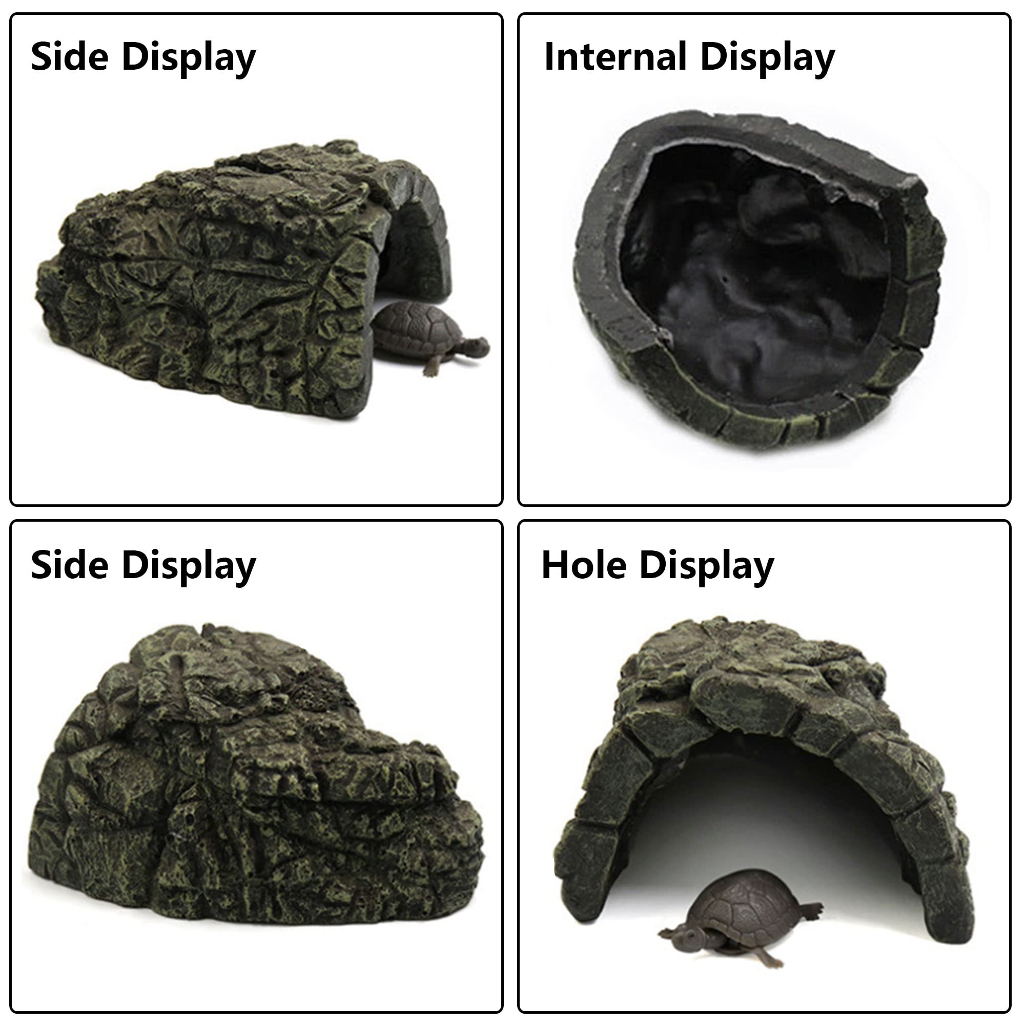 2 Stück Schildkröten-Versteck Aus Ton - Reptilien Höhle 15cm