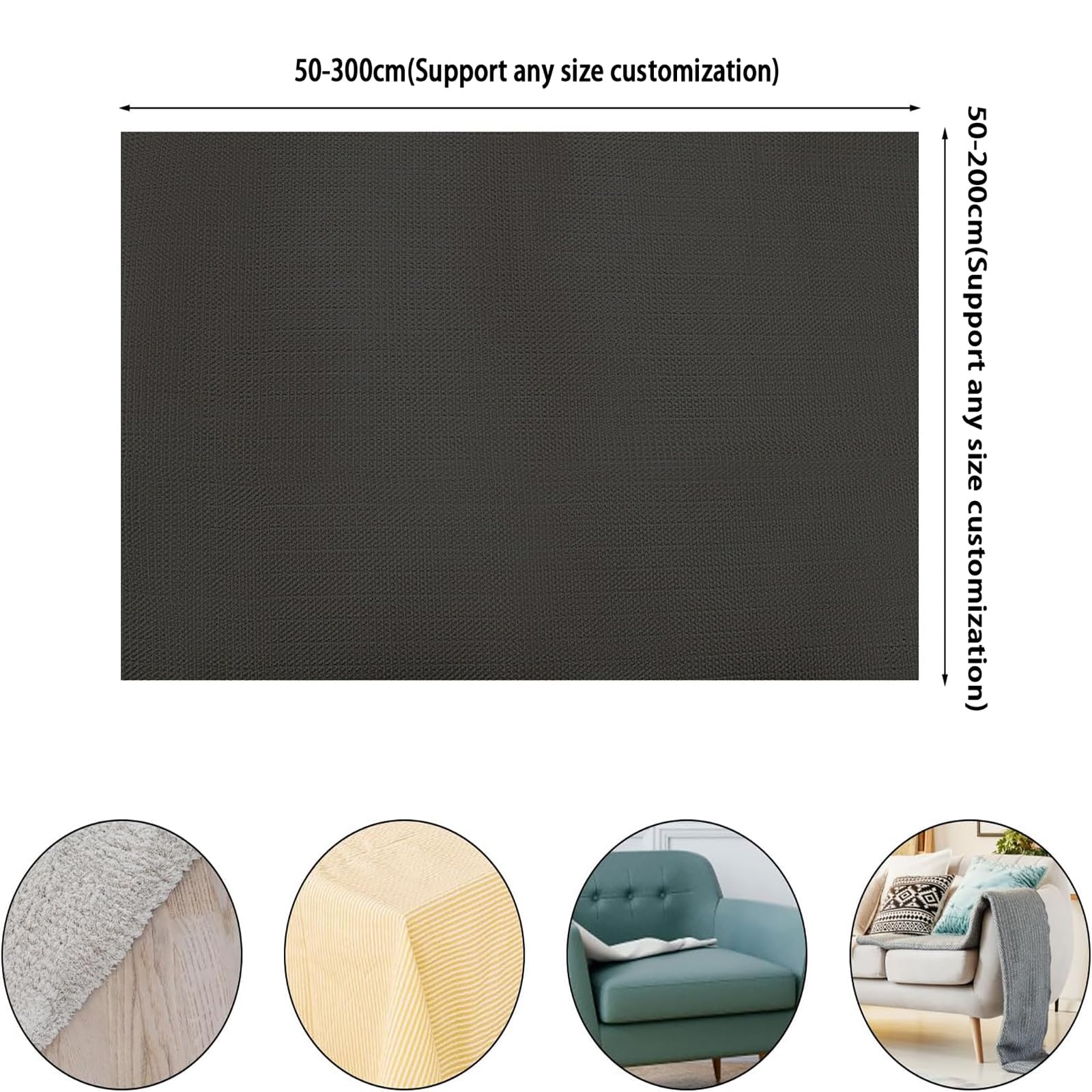 sous-Tapis Antidérapant 230 x 290 cm Réutilisable, Lavable, Facile à Peut Etre Coupé, Disponible en Plusieurs Tailles, Anti Derapant Tapis Lavable, Antidérapante pour Tapiss pour Chambre, Salon, Noir