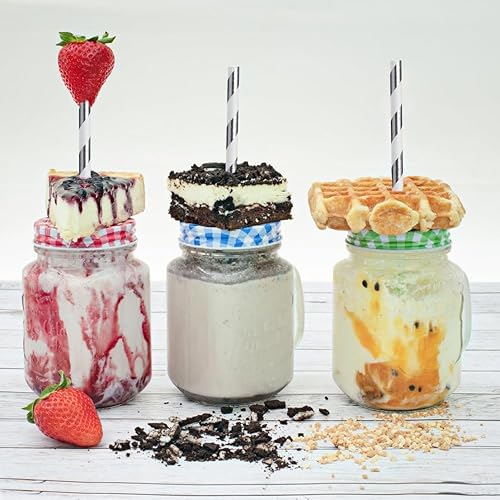 Miniatura 5 de ALINK 100 pajitas de papel a rayas plateadas y blancas, biodegradables desechables para Navidad, cumpleaños, Año Nuevo, suministros de decoración de