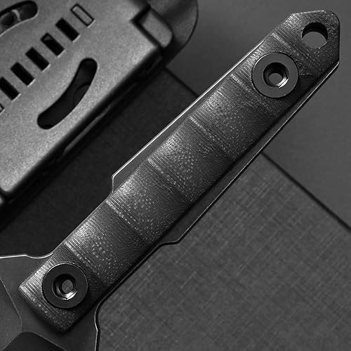 Miniatura 5 de Gtk290 Cuchillo de hoja fija, cuchillo de herramienta EDC D2 Blade G10 mango sólido fuerte fresco cuchillo para acampar al aire libre caza (negro)