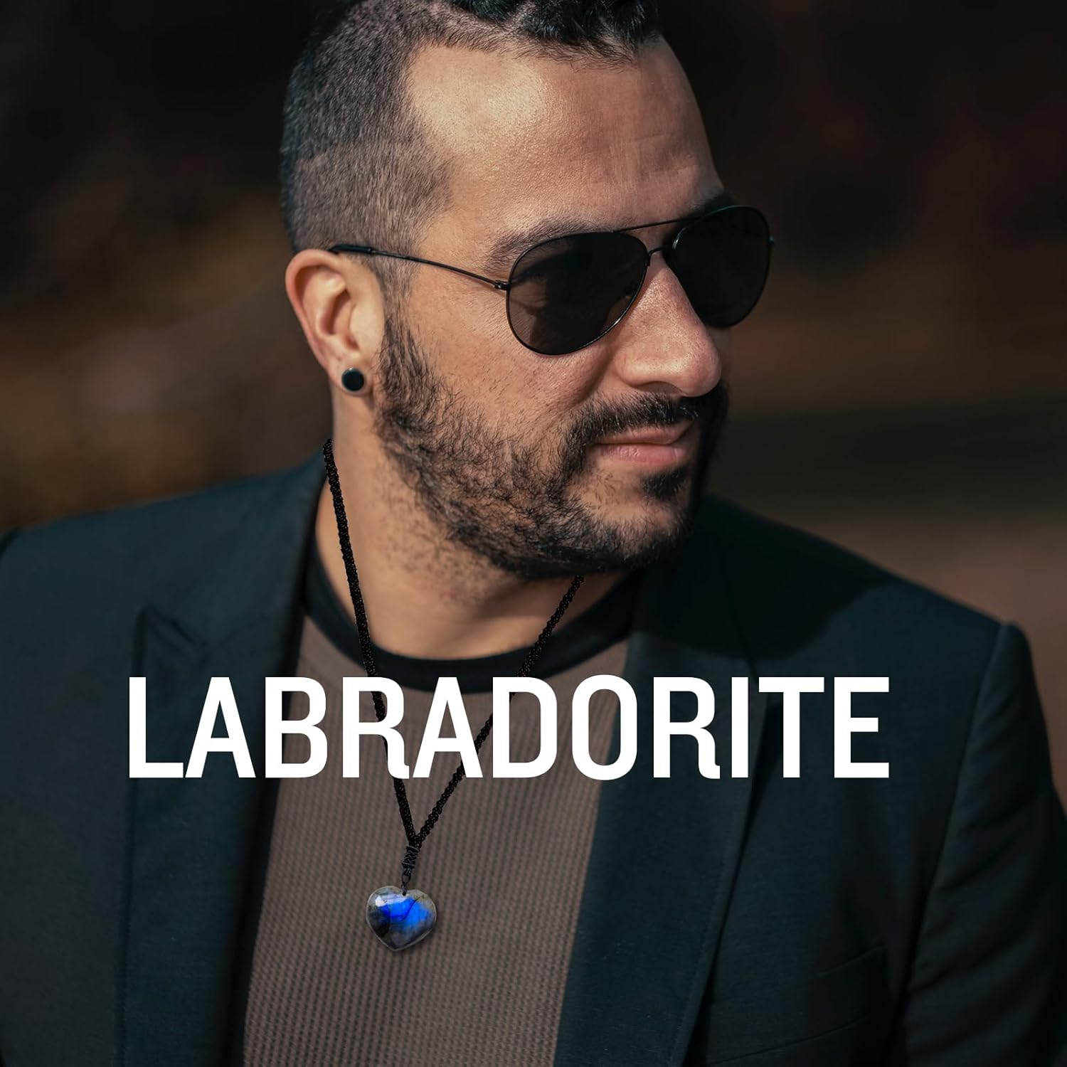 1PCS Natural Labradorite Crystal Heart Shape Pendant Necklace Healing Crystal Moonstone Polished Stone Pendant With Hand-Woven Rope For Unisex - Image 5