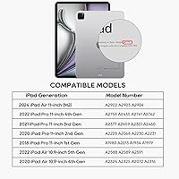 Vista 6 de Funda giratoria con teclado para Apple iPad Air de 11 pulgadas 2024 y iPad Pro de 11 pulgadas (4322 generación) y iPad Air de 5 4 generación funda