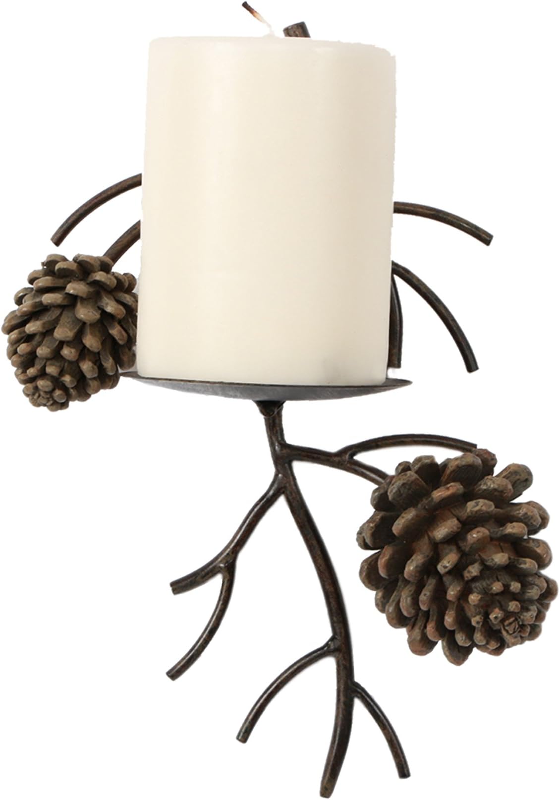 Dennis East International 25600 Metal Pine Cone Wall Pillar Sconce, 10"