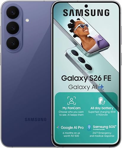 Samsung Galaxy S26 FE 5G 256GB 8GB RAM 6.7-Inch Smartphone, Blueberry