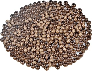 AD Beads Wood Spacer Loose Wooden Craft Beads Big Hole Beads Assorted for Necklace Bracelet Craft Making Decoration Small (4x6mm 400pcs, Coffee)