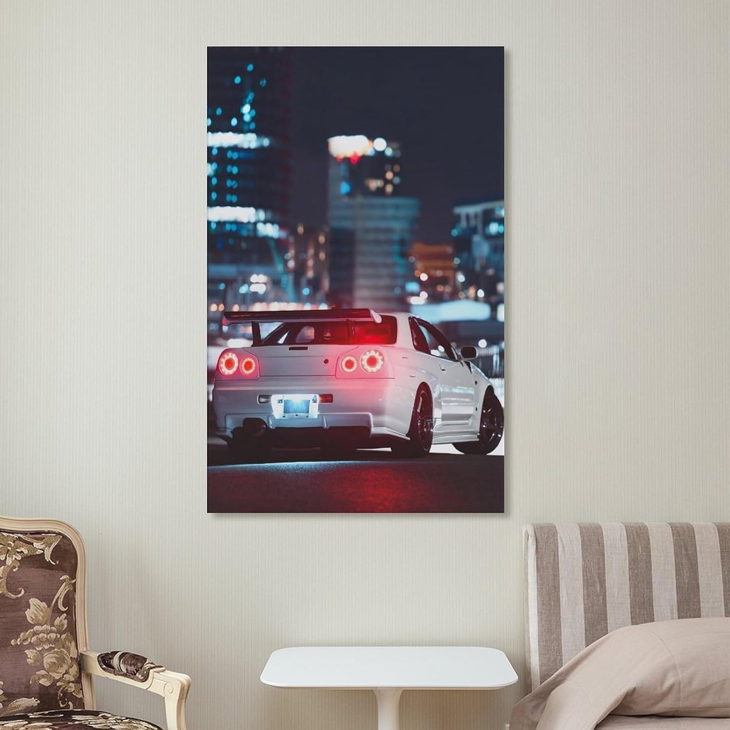 R35 R34 JDM Car Japan White Poster Canvas Wall Art Posters & Prints Hanging Painting for Bedroom Classroom Dorm Living Room Aesthetic Decor Mural Framed Unframed 12x18inch(30x45cm) - Image 6