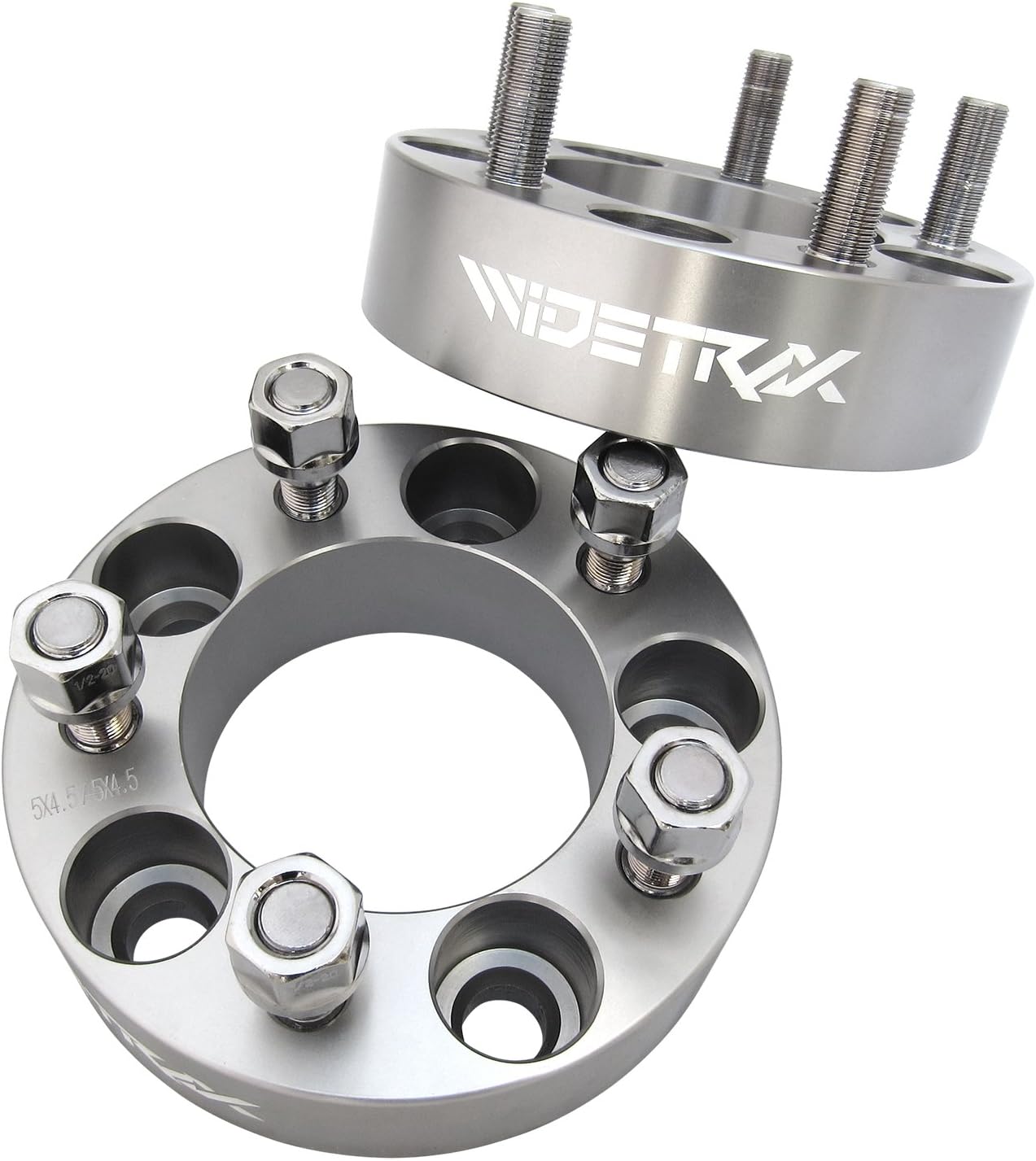 WIDETRAX 2pc 1.5" 5x114.3 5x4.5 Wheel Spacers Adapters 1/2" Studs Lug Nuts Included Titanium Finish 6061 T6 Billet Aluminum (1 Pair) 38mm by Rugged TUFF