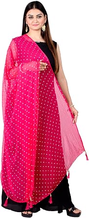 Chandrakala Chiffon Dupatta for Women, Shawl Scarf Wrap Chunni Bridal Scarve Wedding Stole, D191-P