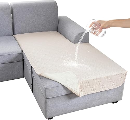 Miniatura 32 de Genina Funda de sofá 100% impermeable para sofá de 3 cojines, fundas de sofá antideslizantes lavables para sofá modular en forma de L, protector de