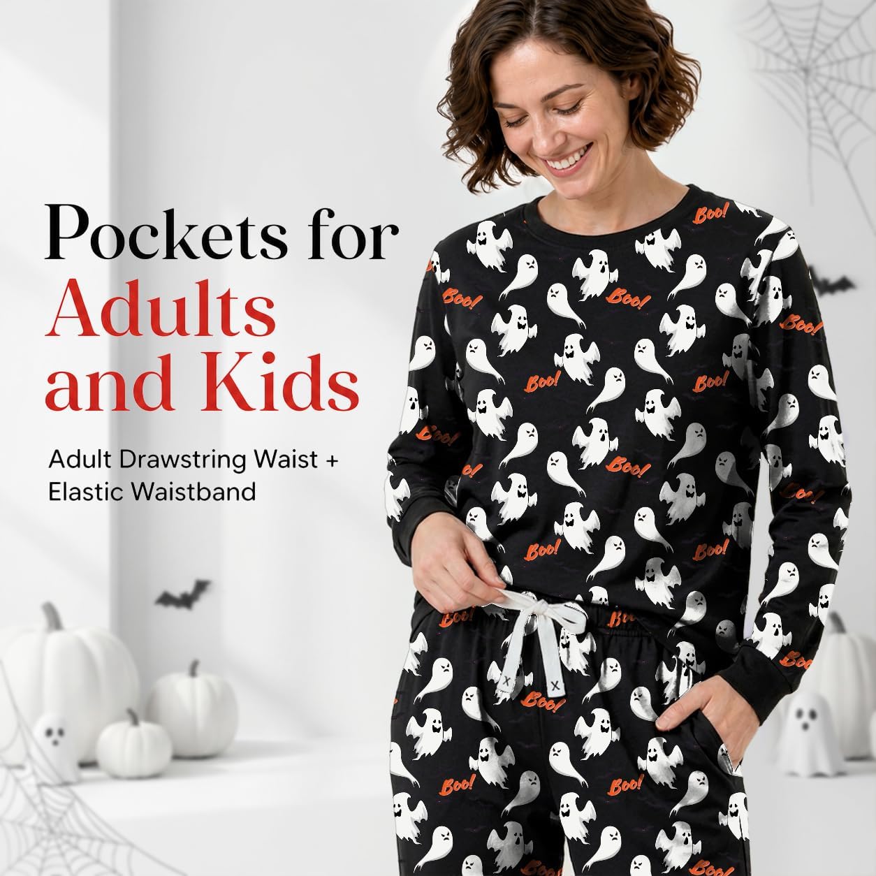 IFFEI Family Matching Halloween Pajamas Sets with Pockets