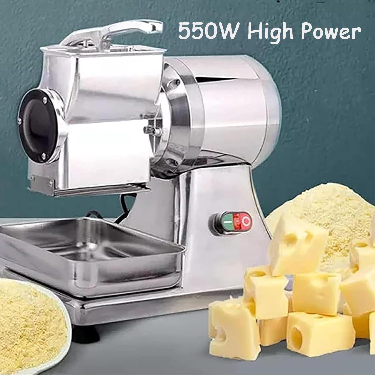 Rallador Queso Comercial,Trituradora Migas Pan,con Motor Potente 550 W/0,75 HP,Alto Rendimiento 40 Kg/H,Seguridad para Salud Y Bajo Nivel Ruido,para Mantequilla,Migas Salvado De Pan