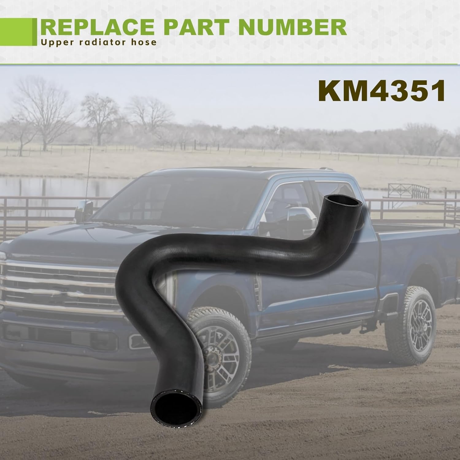 Upper Radiator Hose F81Z-8260-CA Fit for Ford F-350 7.3 1996-2003 for KM4351