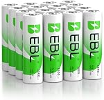 EBL 2800mAh Ni-MH rechargeable AA Piles (16-Pack) - Haute capacité, 1.2V Double piles A avec boîtier de rangement