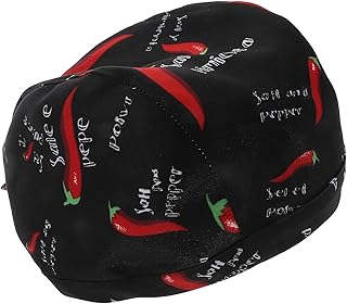 [Tofficu] 調理用キャップ チリ柄シェフハット レストランウェイターキャップ 清潔維持向けキッチン作業帽 メンズ レディース対応