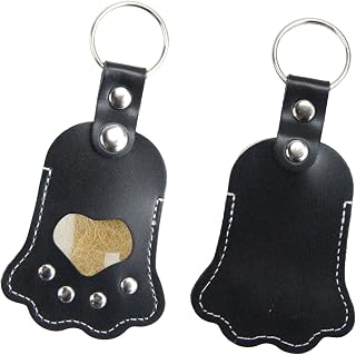 Dog Paw Fur Keychain, Dog Cat Hair Collector – Pet Memorial Gift, Cat Hair Collector Storage Keychain, Small Pet Handmade Keepsake for Keys(Black)