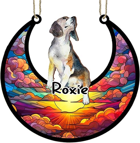 Vista 237 de LOVELYPOD Adorno de Navidad personalizado de perro pastor alemán, atrapasoles conmemorativo, adorno de Navidad de pastor alemán con nombre, pérdida