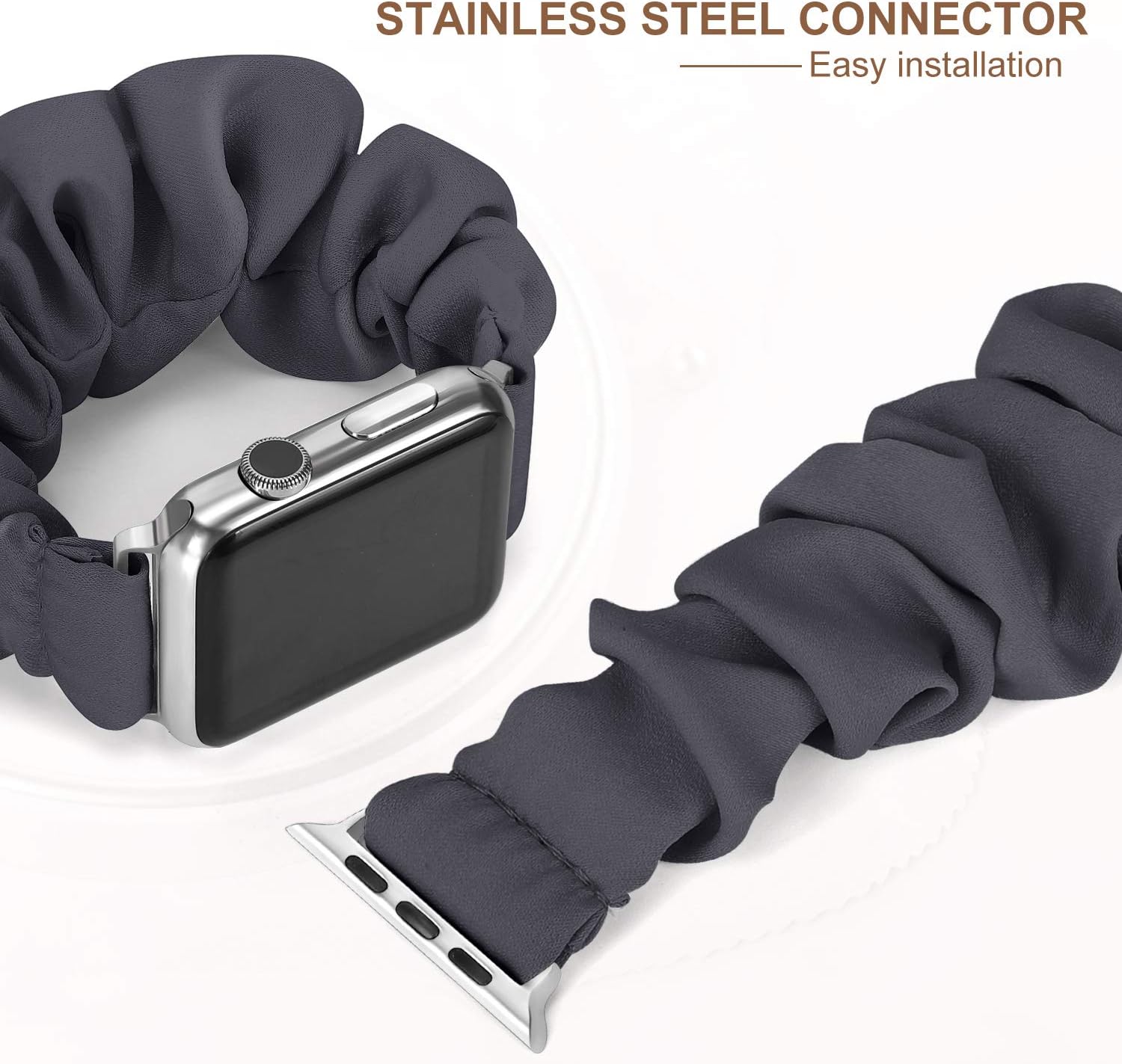 Compatible for Scrunchie Apple Watch Band 38mm 42mm 40mm 44mm Cute Fabric Elastic Watch Bands Women Bracelet Strap for Apple iWatch Series 6 SE 5 4 3 2 1