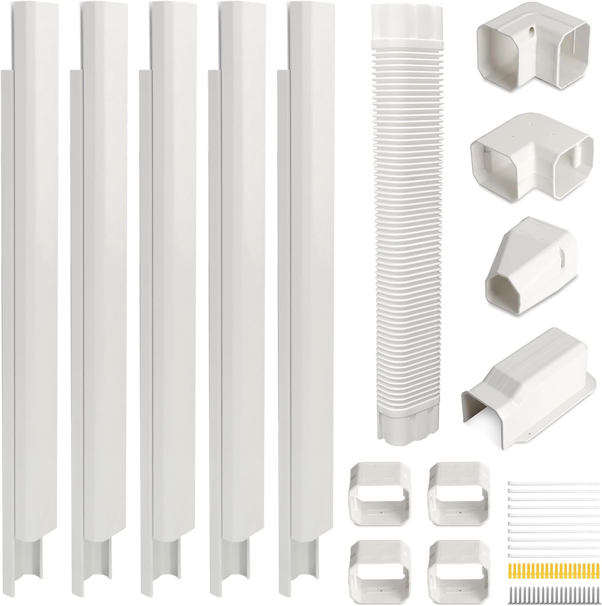 3" 15Ft Mini Split Line Set Cover,Plastic Line Kit for Outside Units, Mini Split Air Conditioner, Central AC and Heat Pump
