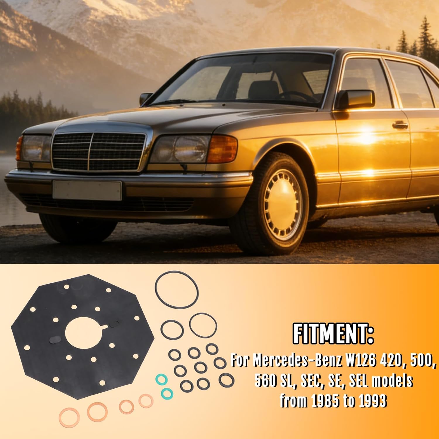 Motoparty Fuel Distributor Rebuild Kit for Mercedes Benz W126 420 500 560 SL SE Replace for OEM Number 0438101018 Fluorinated Rubber