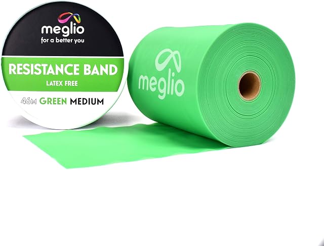 Meglio Resistance Band Latex Free 46 Metre Roll for Fitness workouts, Gym, Home workouts, Stretches, Strength Training & Rehabilitation