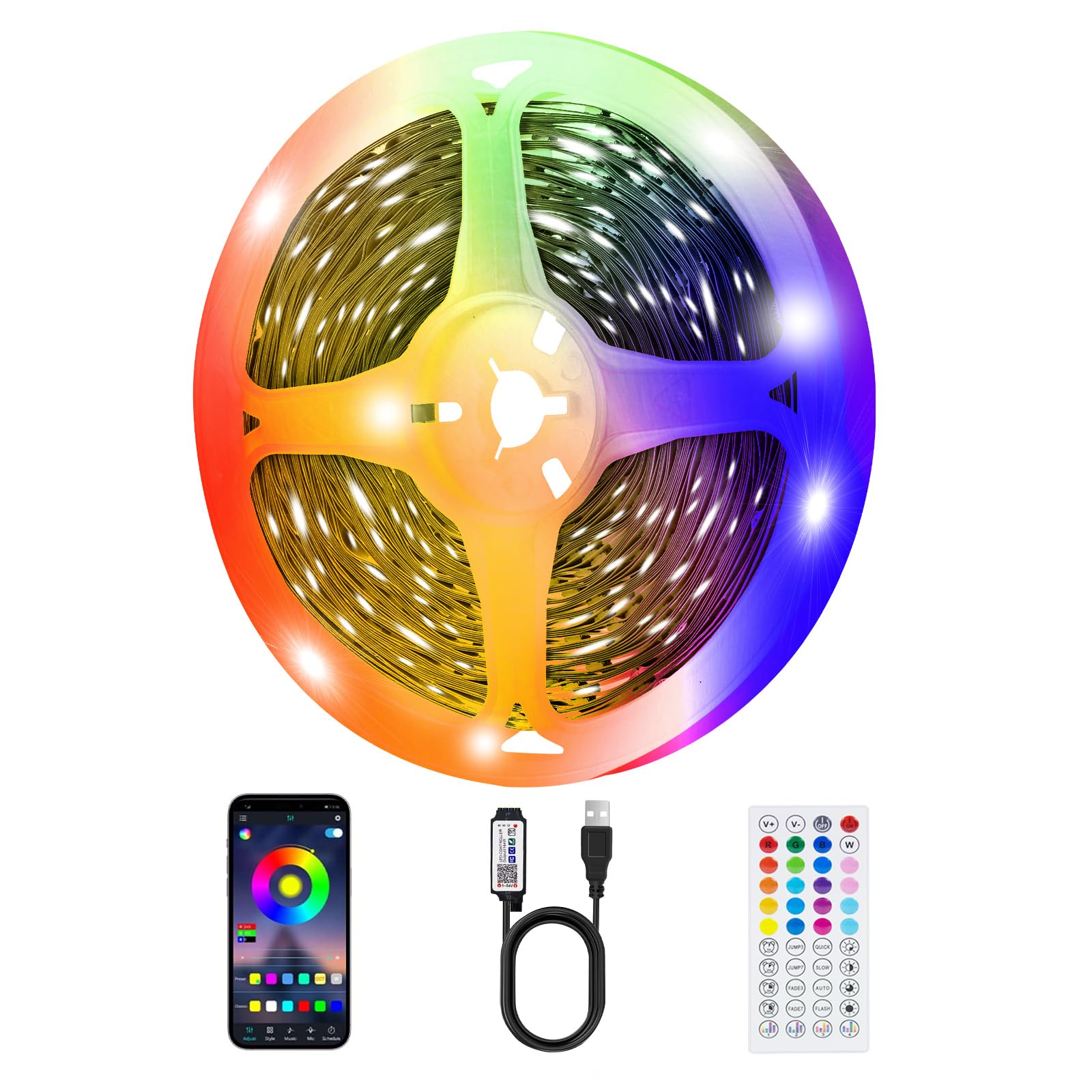 Amazon.com: TK99SW LED Strip Lights for Bedroom, 32.8ft Smart RGB