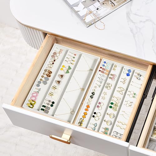 Miniatura 3 de Lolalet Organizador de aretes bandeja para cajones organizador de aretes bandeja apilable para cajones bandejas organizadoras de aretes caja de