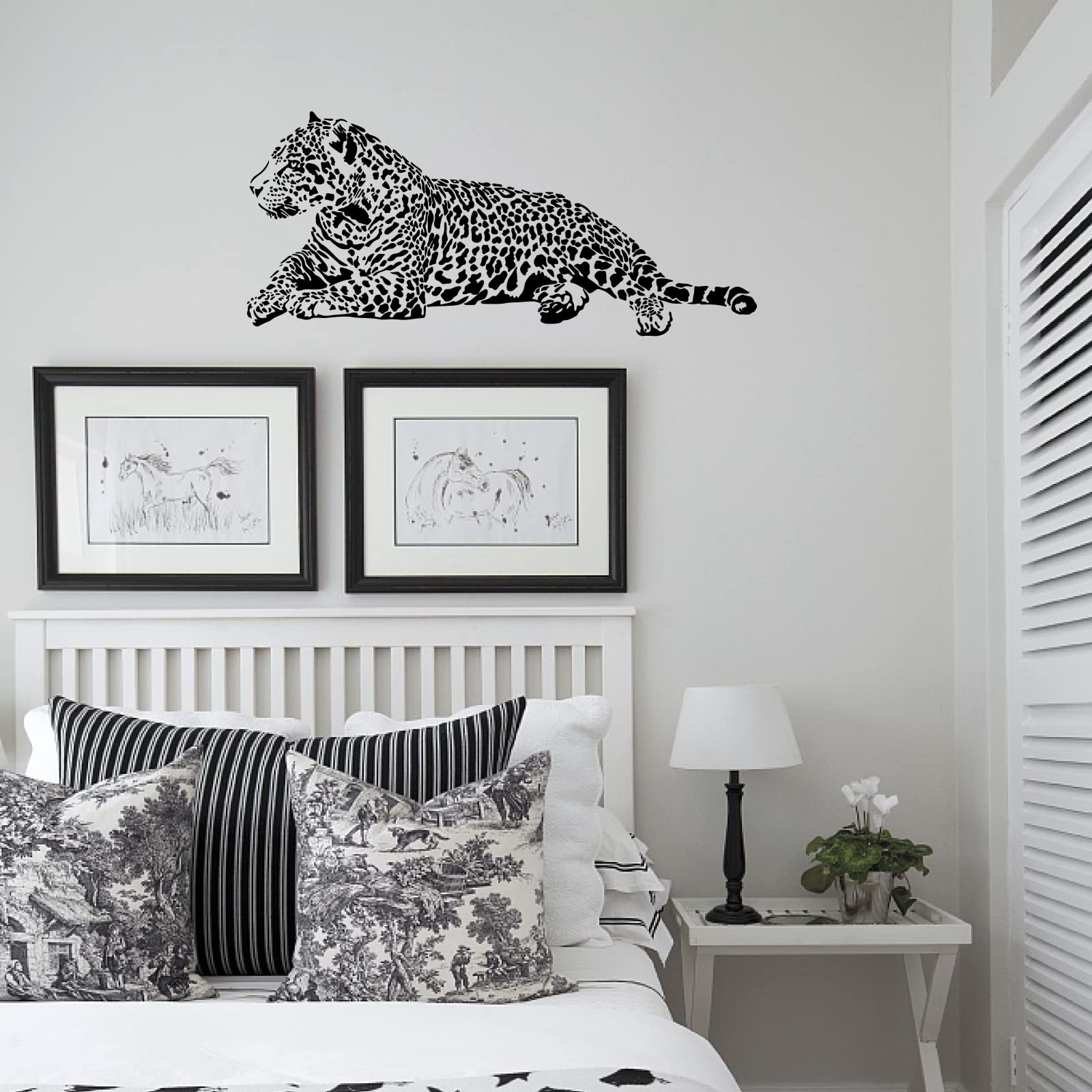 FITIE Stampa Su Tela Con Leopardo, Quadro Artistico Floreale Retrò, Decorazione Parete Eclettica, 30.5x40.6 Cm, Con Cornice In Legno, Per Soggiorno, Camera Da Letto, Ufficio
