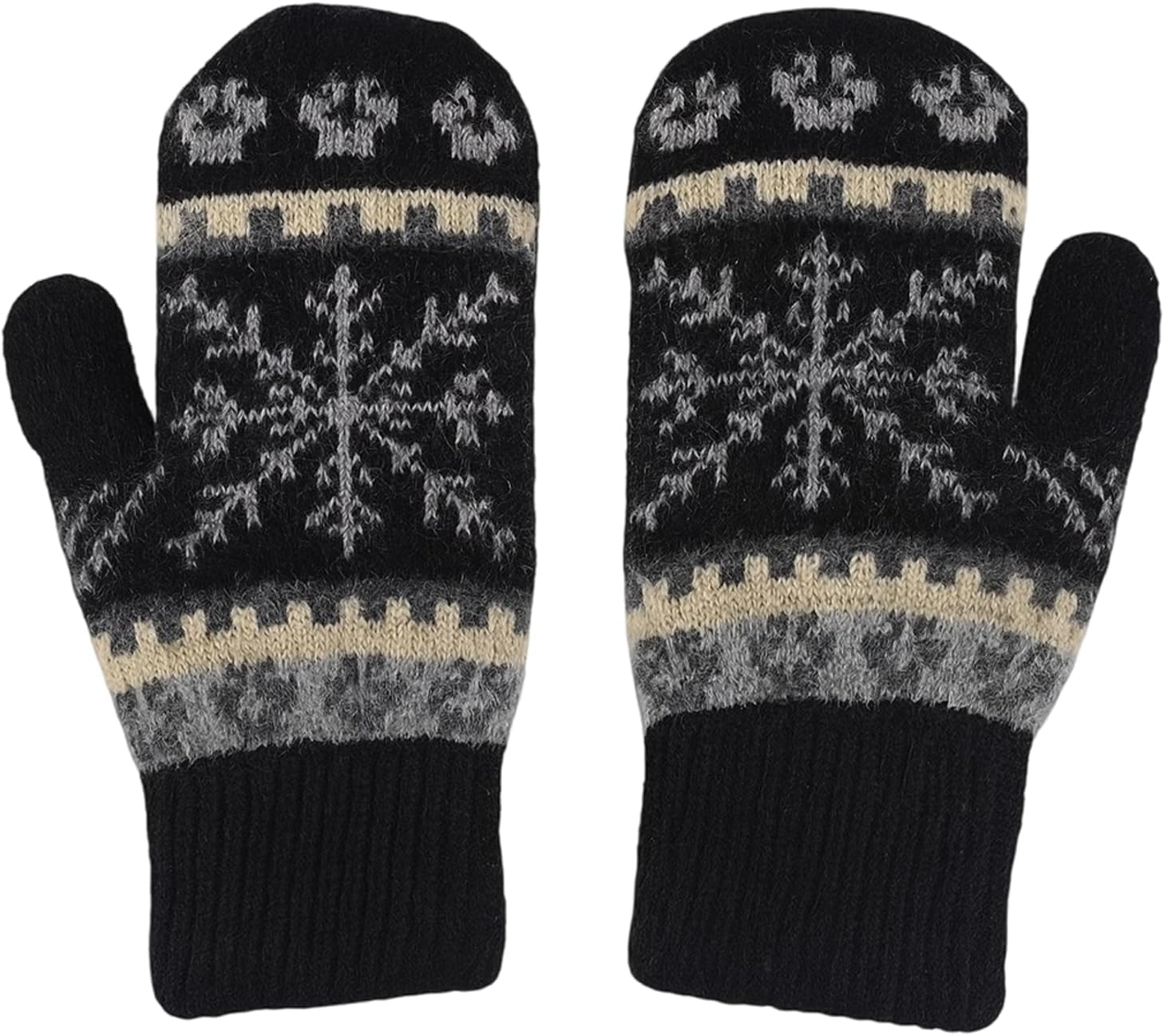 INOGIH Women Winter Outdoor Warm Mittens Gloves - Thermal-Lining Knit-Gloves for Outdoor Cold Weather