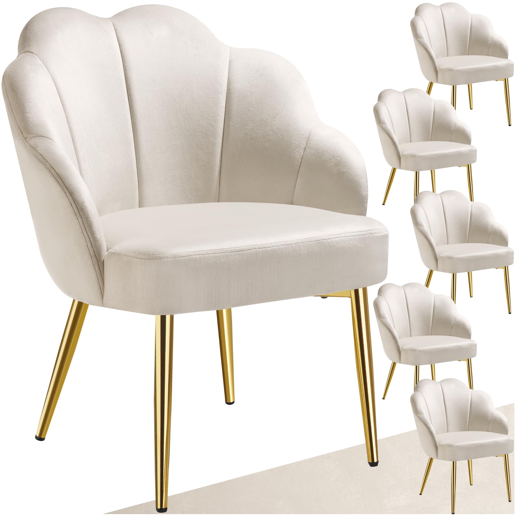 Chaise - TECTAKE - Fauteuil de salle à manger MARYLIN en velours avec pieds en acier noir - Noir/Doré - Maison