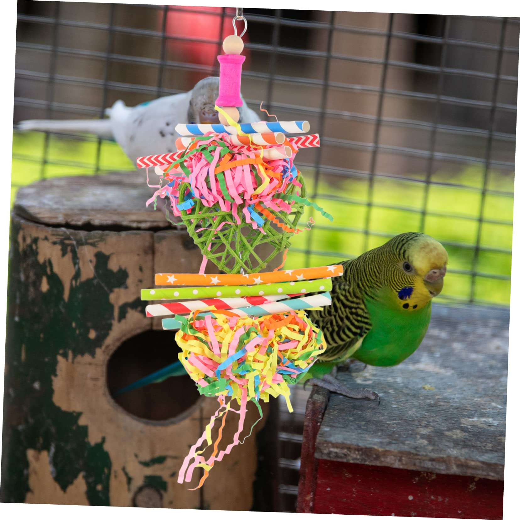 BESPORTBLE 16piezas Juguetes para Aves Juguetes Divertidos para Loros Resistente y Colgante para Periquitos y Otras Aves Color Aleatorio
