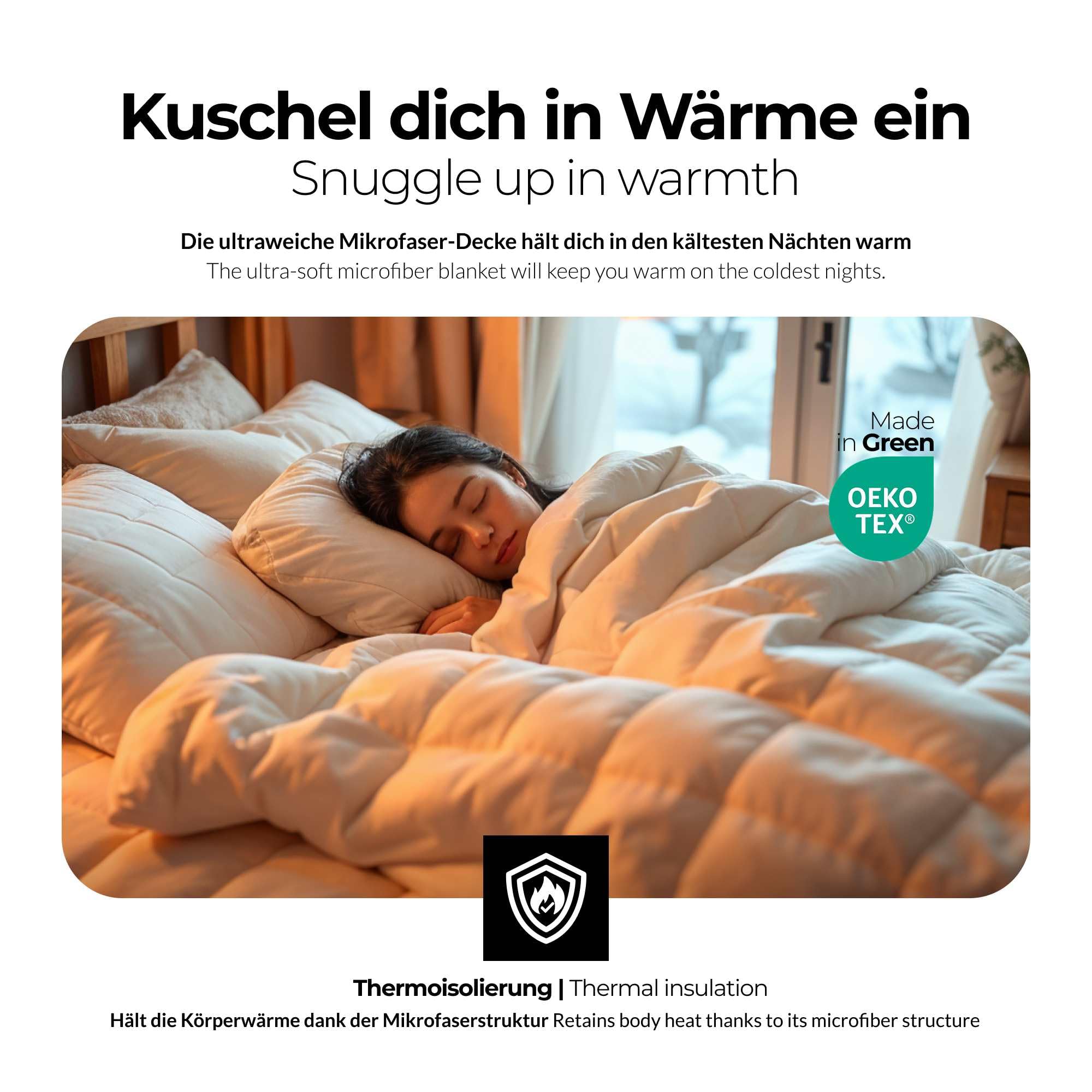 eterea Winterdecke 240x220 extra warm - Frieda Steppdecke nach Oekotex 100 - Ganzjahresdecke 240x220 - Extra Weiches Oberbett - Blanket Duvet Decke - Winter Bettdecke 240x220cm Weiß