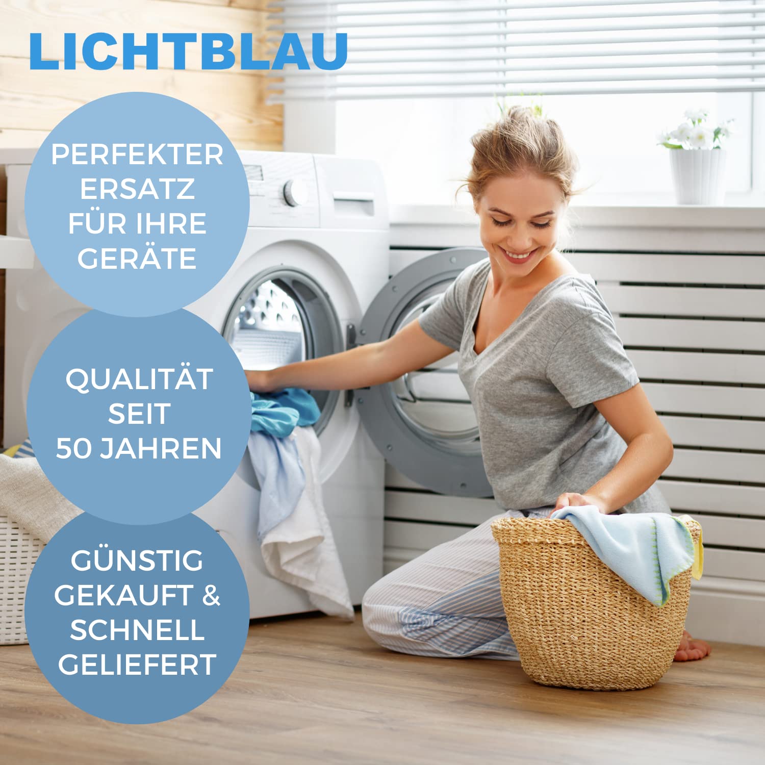 LICHTBLAU Ablaufschlauch Verlängerung 3m Waschmaschine Geschirrspüler | Komplettes Set inkl. Schlauchschellen I Wasserablaufschlauch universell verwendbar Hersteller unabhängig,
