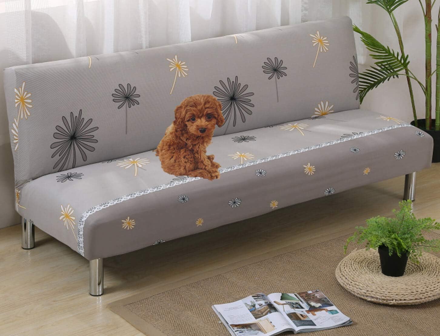 Stretch Sofa Slipcover Armless - Spandex Anti-Slip Soft Couch Sofa Cover, Washable Furniture Protector with Elastic Bottom for Kids, Pets