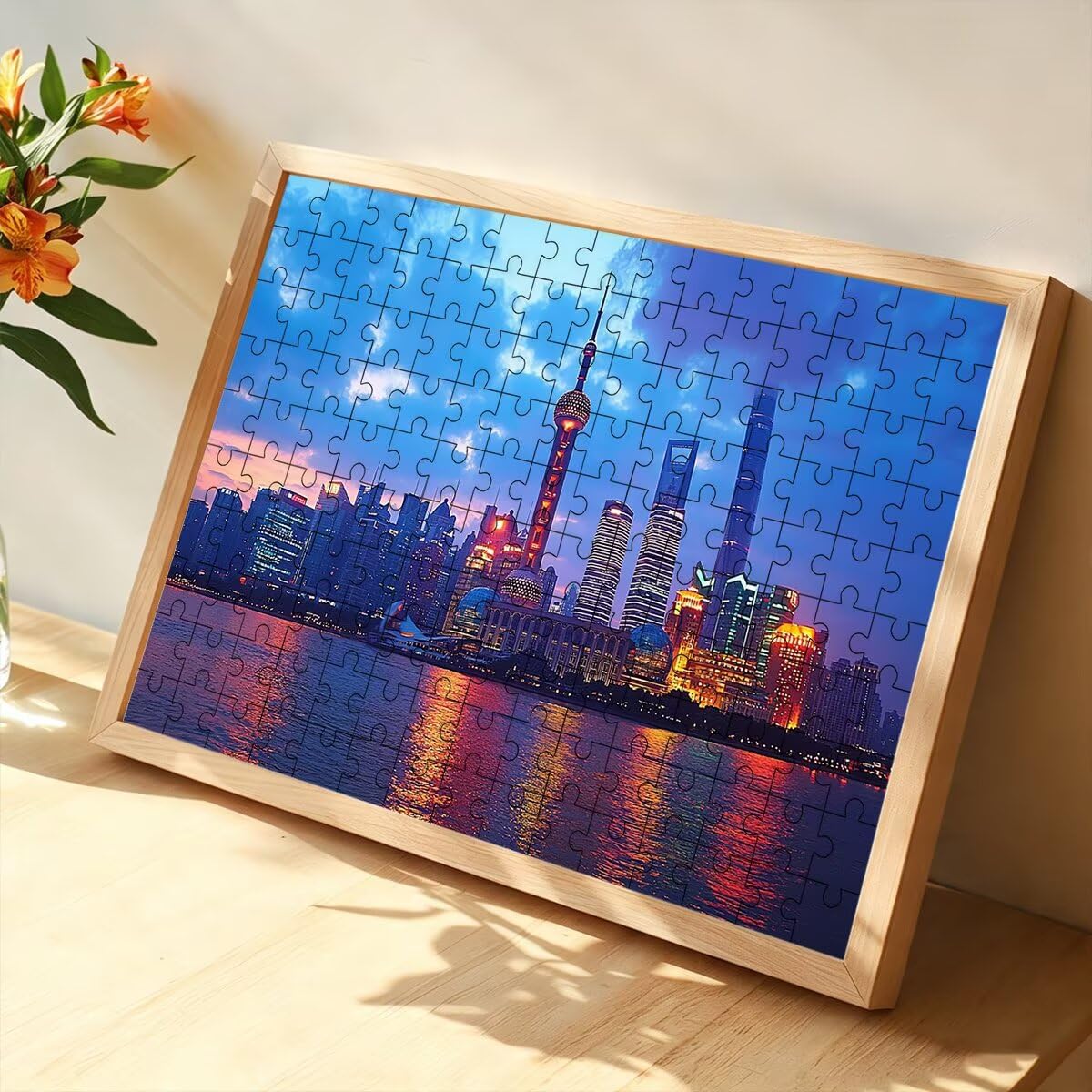 Puzzle 5000 sztuk, Puzzle Miasto, Drewniane Puzzle 156x105cm -1496