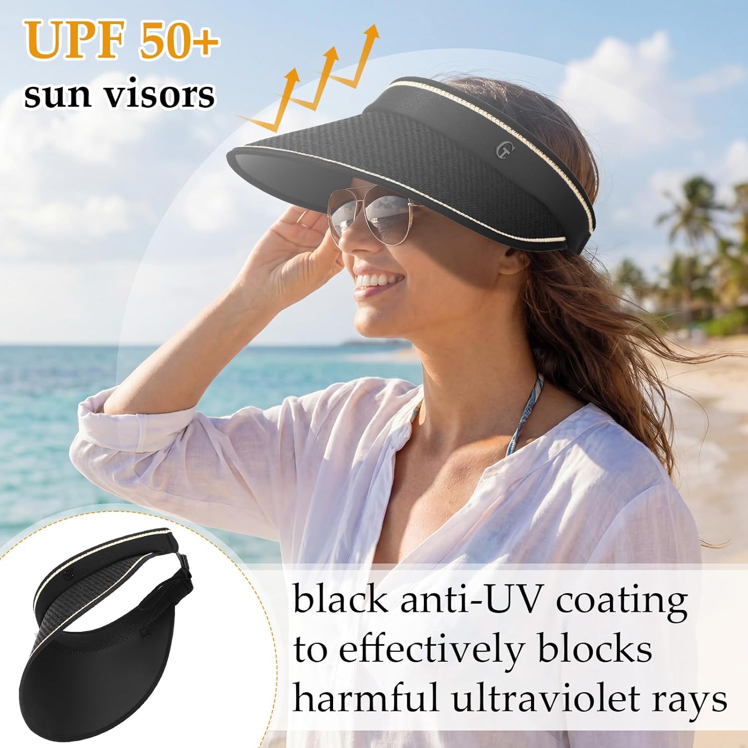 12 Pack Wide Brim Sun Visor Hats for Women UPF 50+ Foldable Straw Beach Hat UV Protection for Travel, Vacation