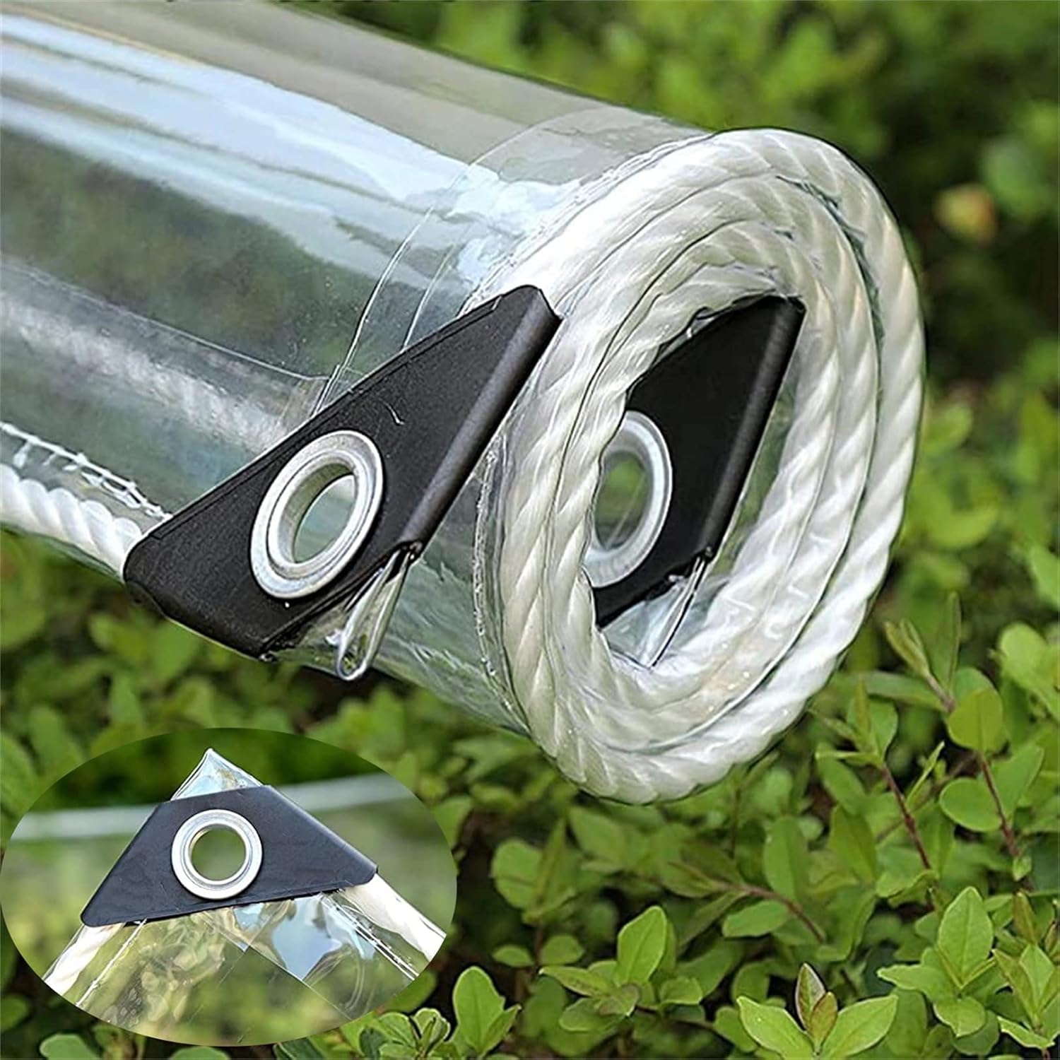 Custom Size Clear Tarps Grommets Heavy Duty Waterproof PVC Transparent,Tarpaulin Poly Clear Vinyl Cover,0.35mm Clear Awning Canopy Patio Tent Enclosure - Tarp to Cover The Sun and Rain