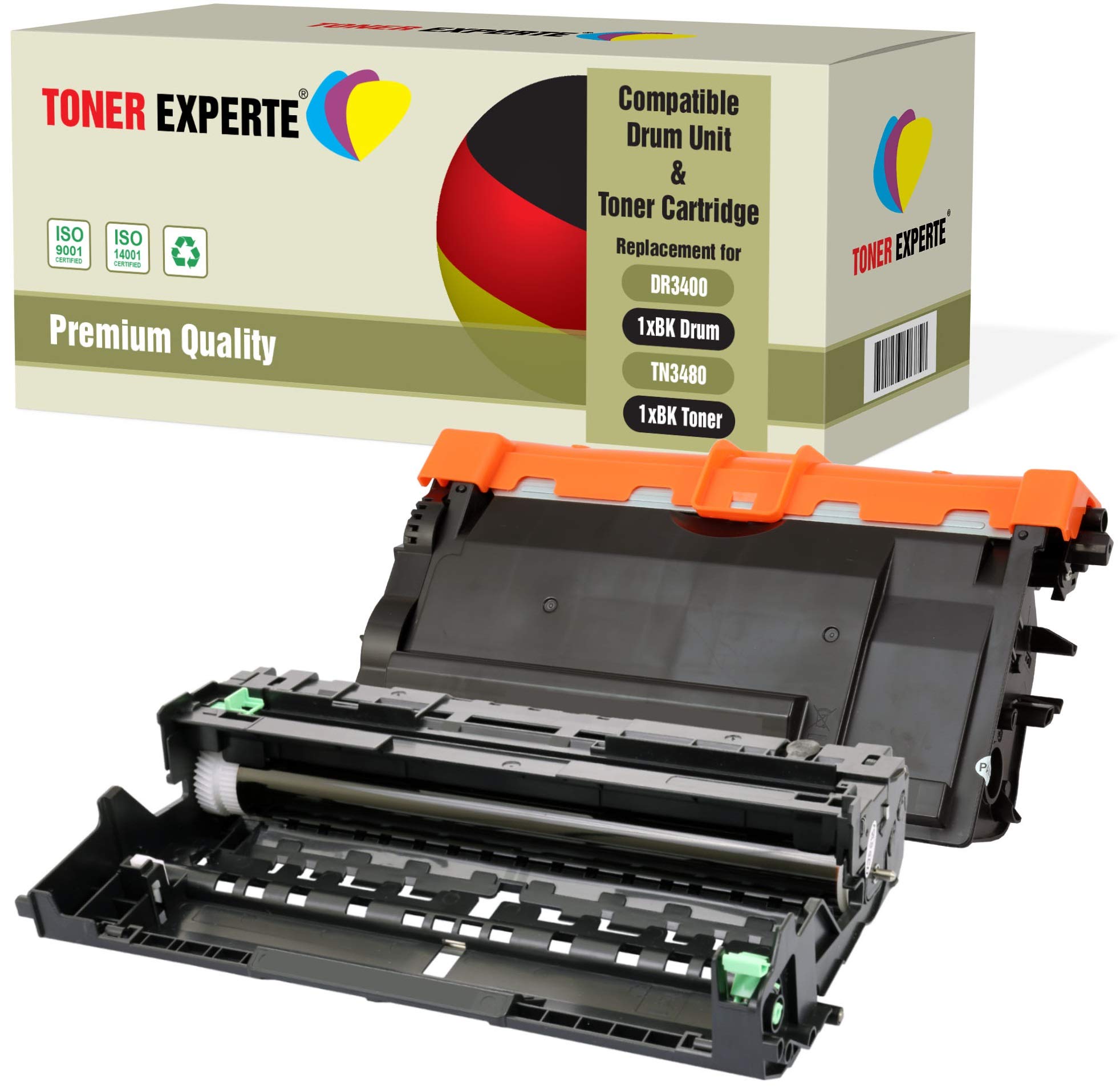 TONER EXPERTE Pack 2 Compatibles DR3400 TN3480 Kit Tambour & Cartouche de Toner pour Brother DCP-L5500DN L6600DW HL-L5000D L5200DW L6300DW L6400DW L6400DWT MFC-L5700DN L5750DW L6800DW L6900DW