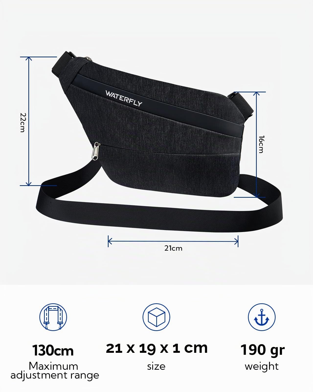 Waterfly Mochila Bandolera Bolsa Pecho Portatil Pequeña para Viaje | para hombre, pequeña, deportes, trabajo, portátil, ligero, uso diario