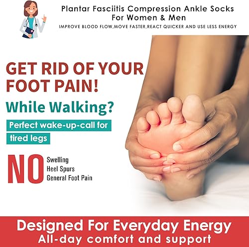 Miniatura 4 de Bluemaple Compression Socks for Men & Women Circulation-Ankle Plantar Fasciitis Socks Support for Athletic
