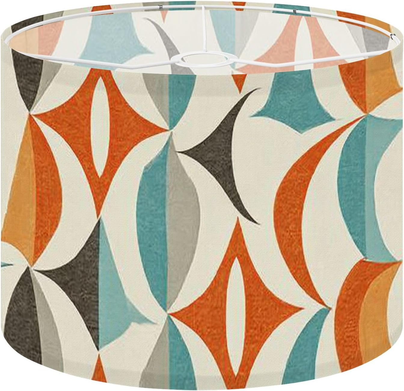 Drum Lamp Shades eamless abstract mid century modern Retro design concave convex Lampshade for Floor Lamps Table Lamp Pendant Light Linen 13"x13"x10" Replacement Large Lampshades