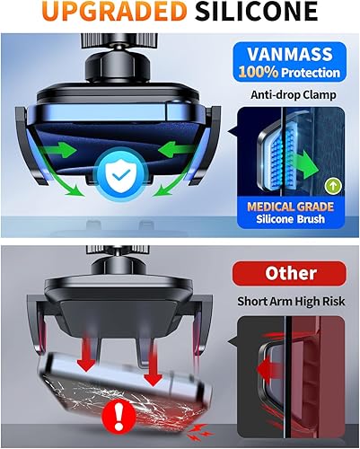 Miniatura 50 de VANMASS Soporte universal para teléfono de automóvil, patente y certés de seguridad: soporte mejorado para tablero de manos libres, soporte