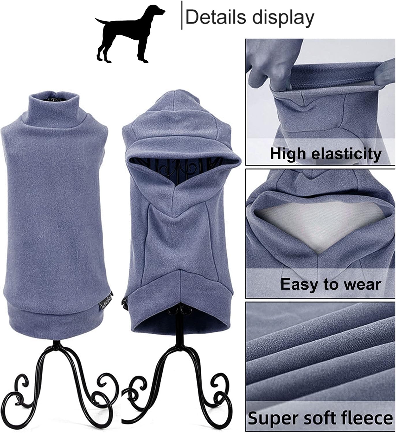 Banooo Pet Clothes Winter Dog Sweater Dog Shirts Sweatshirt Puppy Stretchy Vest Soft Warm Blank Dog Shirts for Small Medium Large Boy Girl Dogs and Cats (Medium, Blue) : Pet Supplies