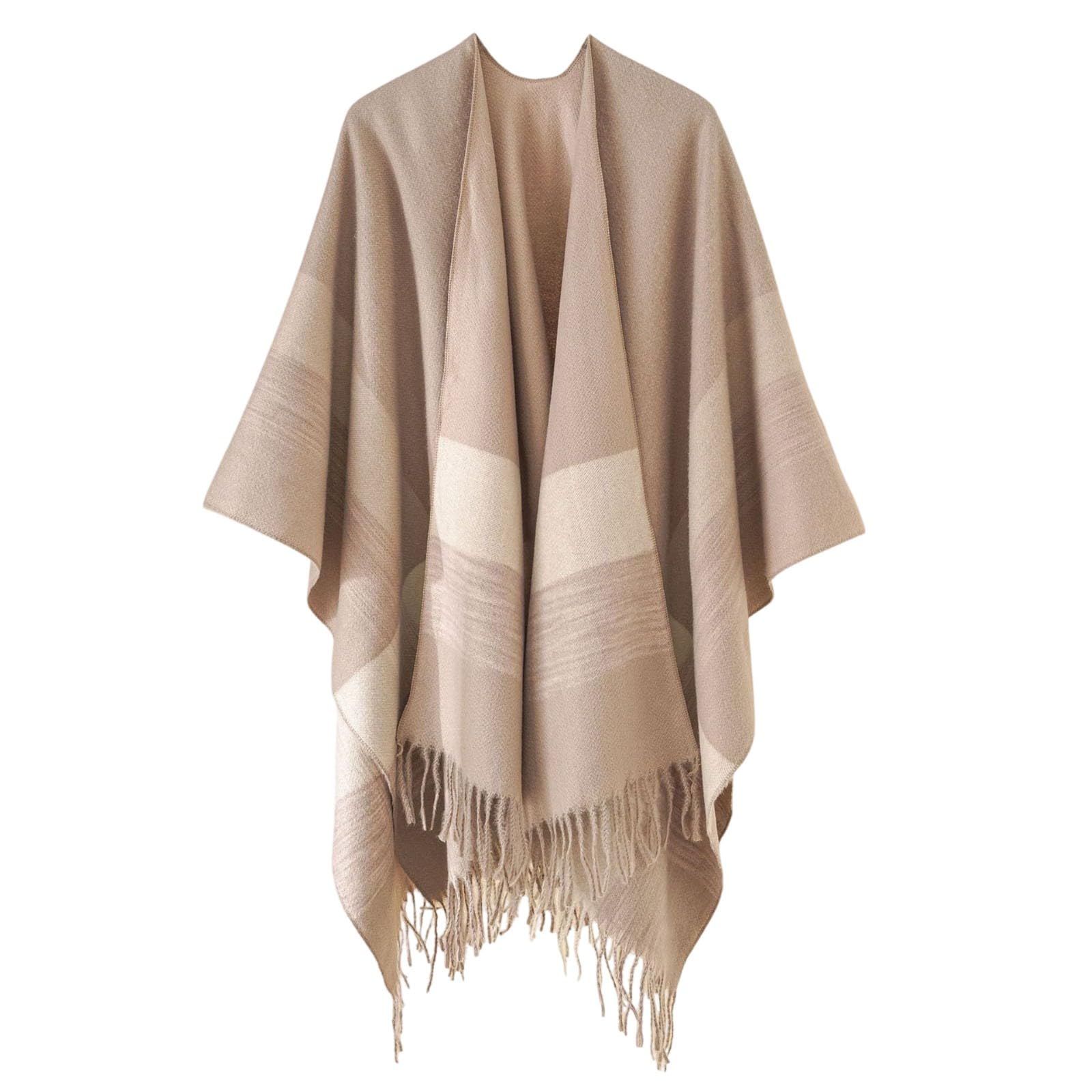 Femme avec design à rayures pull marron café chaud taille unique - 4